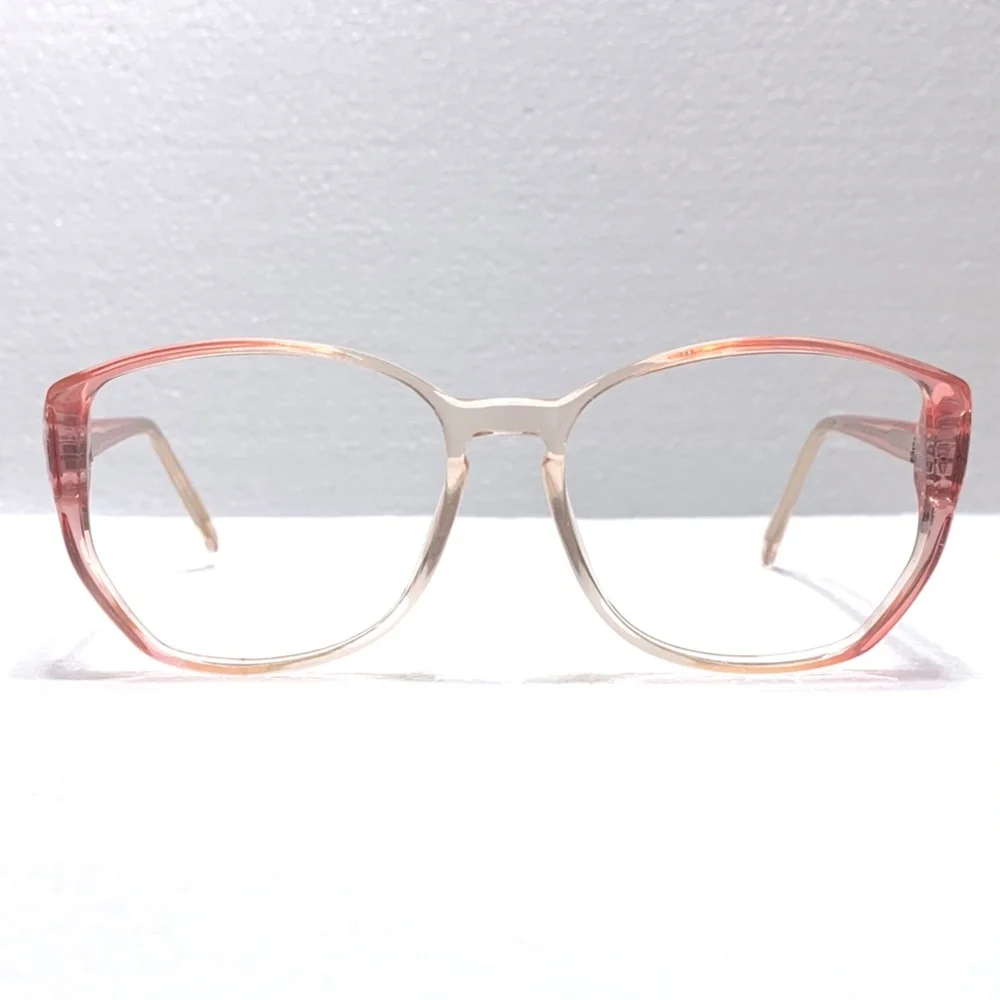 80's Vintage Pink Pastel Large Eyeglass Frames Pale Fair Freckled Girl